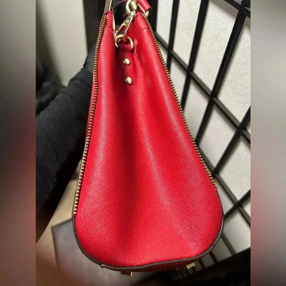 Rebecca Minkoff Amorous Red Leather Double Handle Satchel Bag w/Crossbody strap - Picture 4 of 16